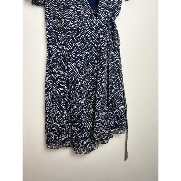 NWT Diane Von Furstenberg blue/white polka dot wrap dress  size 4 - Picture 5 of 8